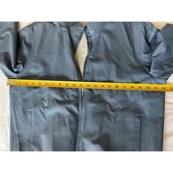 $6,950 MSRP Loro Piana Bomber Windleather Reversible Blue & Ivory Size 52 IT - Picture 6 of 14